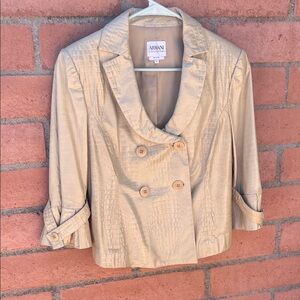 Armani Collezioni  vintage Women's Beige Textured Blazer size 6, lamb skin